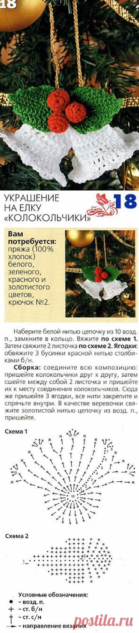 Колокольчик на елку крючком / новогодние подарки,поделки и костюмы / PassionForum - мастер-классы по рукоделию
