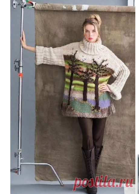 Вязание спицами - Джемпера спицами - Свитер "Таинственный лес" от Никки Эпштейн