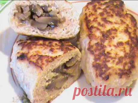 Куриные зразы с грибами. Диета Дюкана.