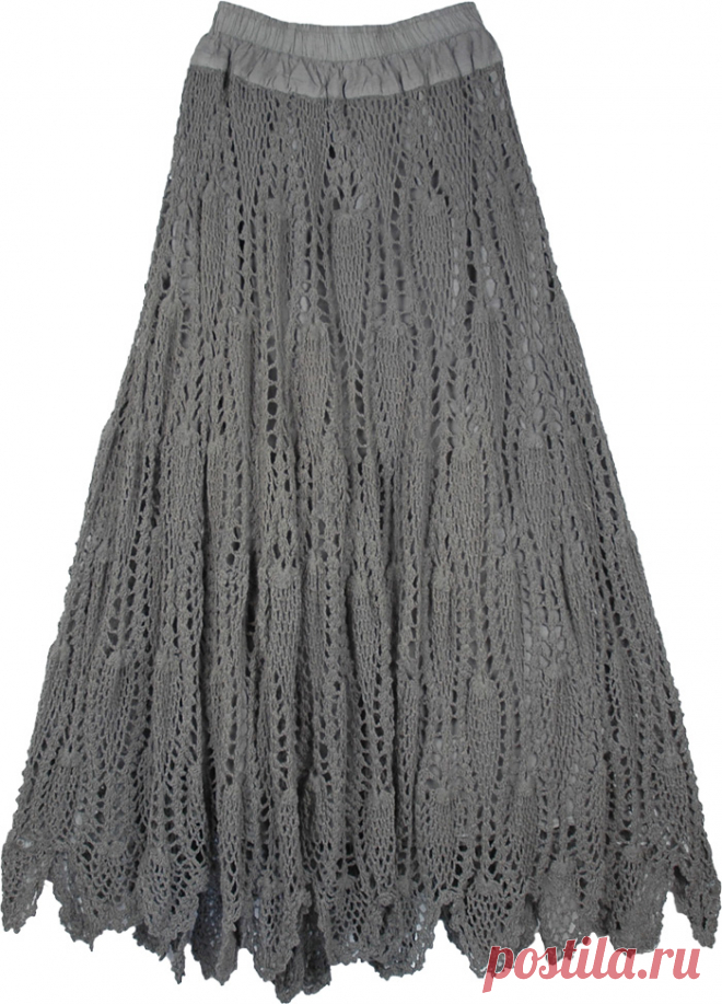 Ruffled Layered Mini Knee Length Crochet Skirt – Designers Outfits Collection