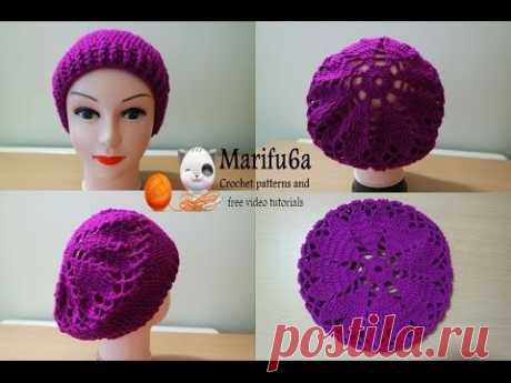 How to crochet hearts beret hat free pattern tutorial