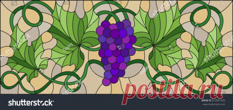 Стоковая векторная графика «Illustration Stained Glass Style Painting Bunch» (без лицензионных платежей), 612841520: Shutterstock