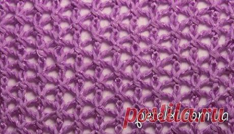 Сеточка спицами. Как вязать узор - https://petelki.com.ua/1534-setochka-spicami.html
