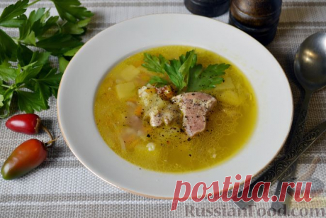 Рецепт: Куриный суп с тыквой и булгуром на RussianFood.com