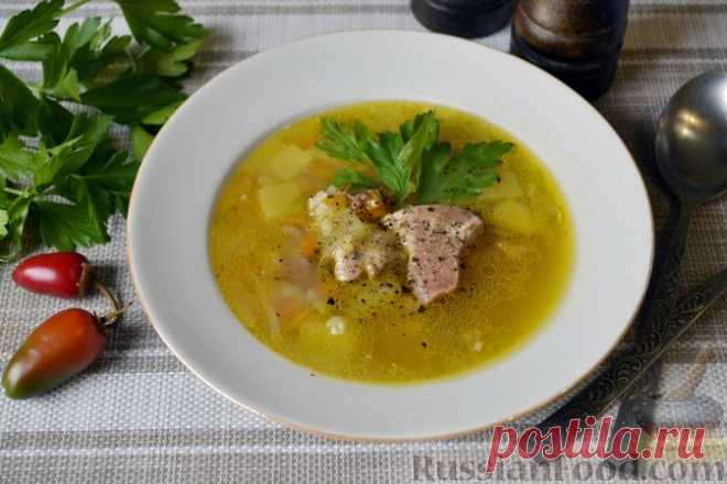 Рецепт: Куриный суп с тыквой и булгуром на RussianFood.com