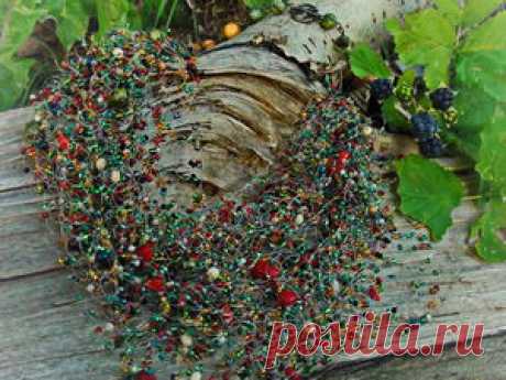 Творим из бисера и бусин: воздушное колье «Осень в лесу» - Ярмарка Мастеров - ручная работа, handmade