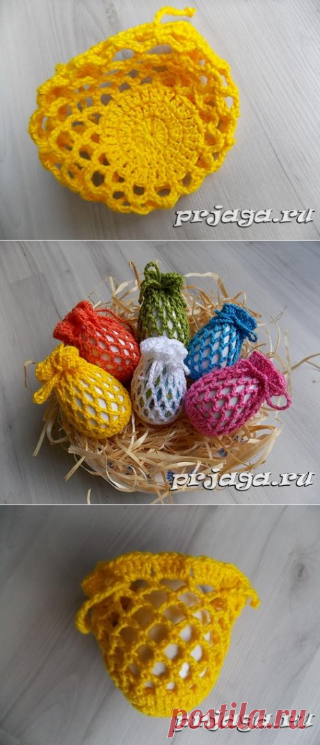 Корзинки для пасхальных яиц крючком