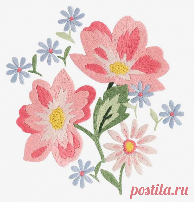 Красивые летние цветы – Схема вышивки гладью с описанием, бесплатно! Скачать схему вышивки гладью «Красивые летние цветы» в хорошем качестве. Новые рисунки и узоры с подробным описанием на MyPatterns.ru!