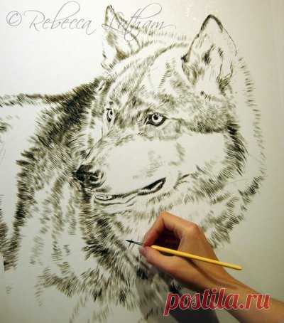 Живопись Timberwolf – отправная точка | Картины дикой природы и природы Ребекки Лэтэм