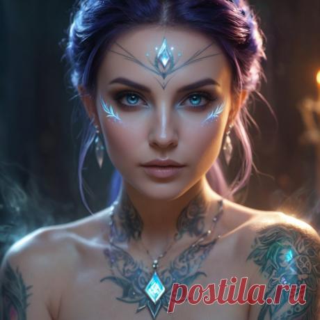 Эфирный портрет волшебницы: тайна магии и светящиеся татуировки. stable diffusion - Stable Diffusion 1.5 / SDXL примеры промтов - Форум ИИ о нейросетях - Yes Ai