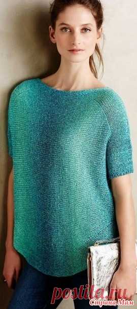 Пуловер связанный поперек спицами - Вязание - Страна Мам