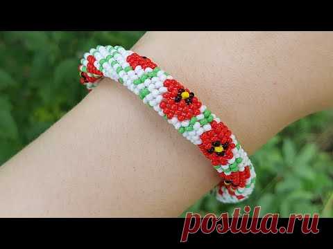 Herringbone beaded bracelet/DIY bracelet/Браслет из бисера/Браслет МАКИ/Бисероплетение/Жгут иглой
