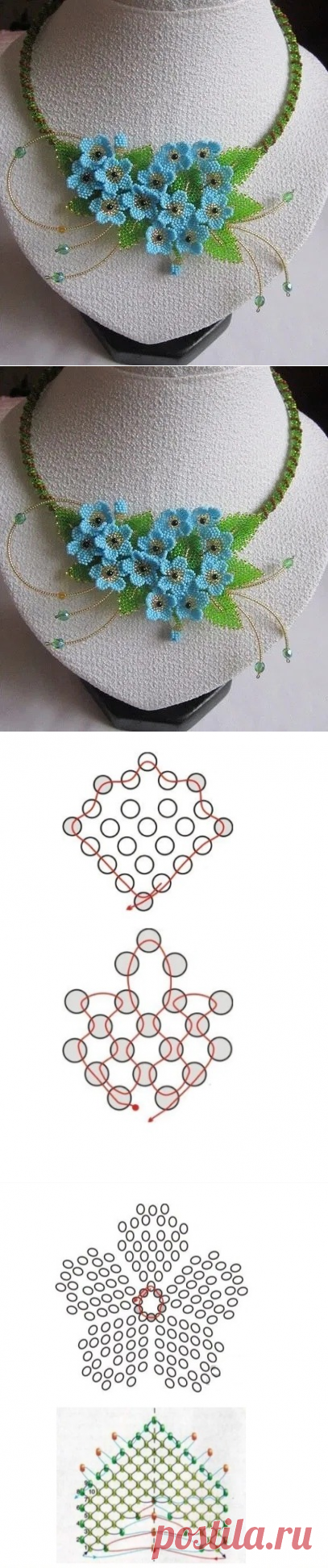 Незабудки из бисера — DIYIdeas