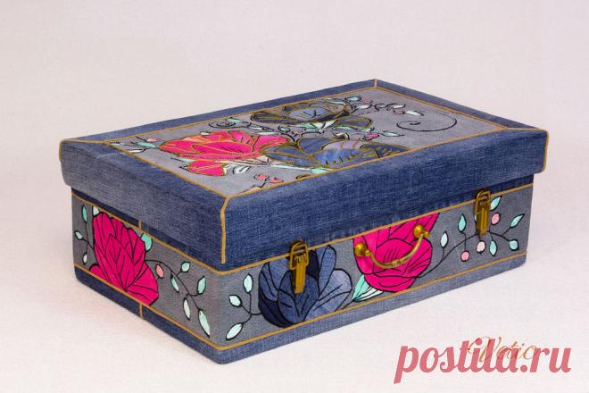 Делаем джинсовый чемодан для рукоделия. Работаем в технике кинусайга - Ярмарка Мастеров - ручная работа, handmade
