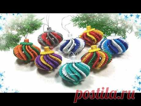 Ёлочные игрушки из фоамирана своими руками / diy christmas ornaments  glitter foam