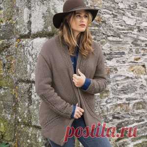 Жакет с ажурными прошвами спицами - МирТесен