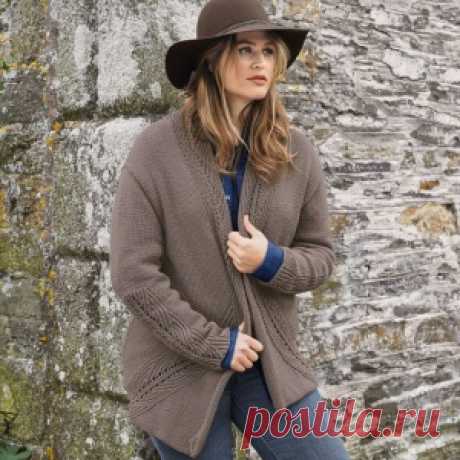 Жакет с ажурными прошвами спицами - МирТесен