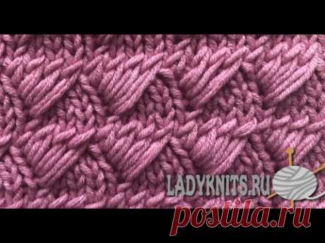 Узор спицами «Треугольники из вытянутых петель»/Knitting pattern "Triangles from elongated loops".