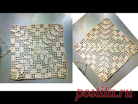Квадратный мотив с элементами Филейной сетки ЧАСТЬ 1