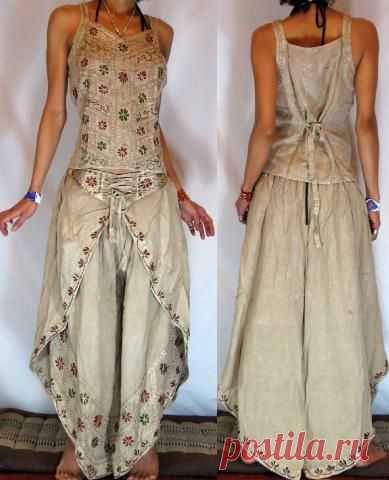 * FREE WORLDWIDE SHIPPING * No Minimum Order - GYPSY BOHO HAREM DANC PANTS TROUSERS TOP SET H13