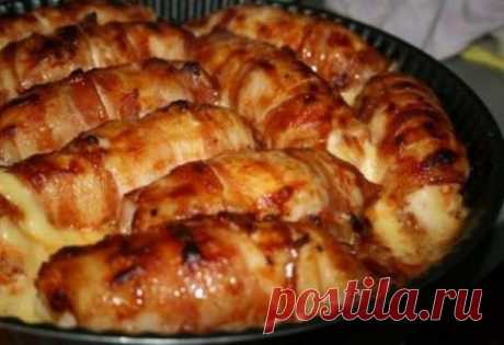 Куриные рулетики с копчёным сыром. | 4vkusa.ru