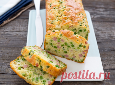 Plumcake Рецепта с шунка и грах