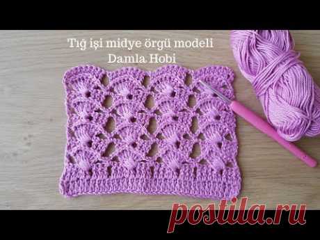 Tığ işi midye kabuğu modeli/Örgü modelleri