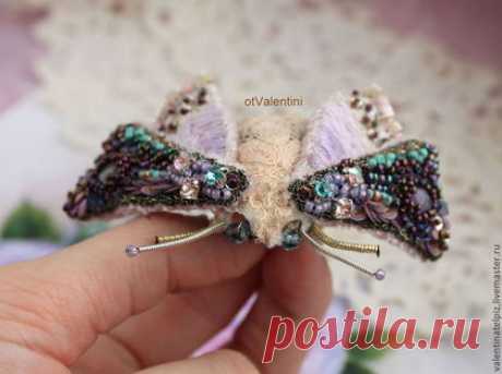 Купить брошь мотылек &quot;Рози&quot; - розовый, брошь, мотылек, брошь ручной работы, брошь бабочка