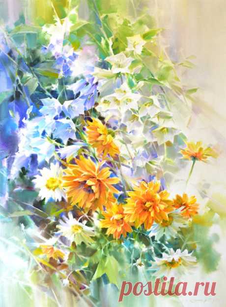 Художник Олег Тимошин. Очаровательные цветочные поляны