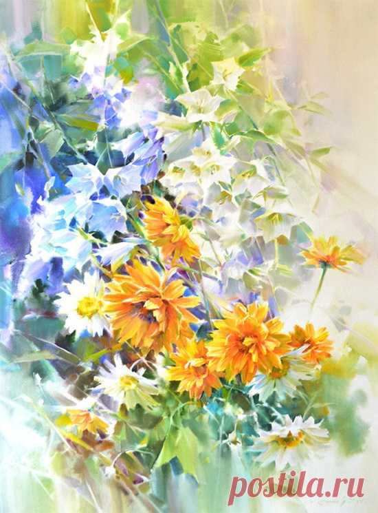 Художник Олег Тимошин. Очаровательные цветочные поляны