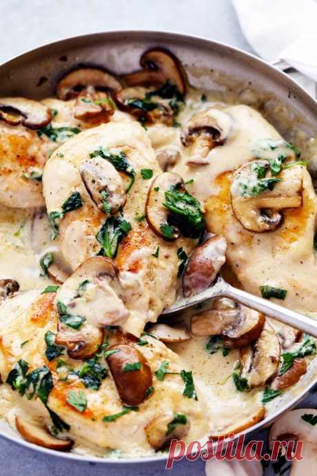 Creamy Parmesan Garlic Mushroom Chicken | The Recipe Critic