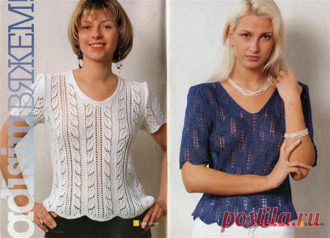 Летние топы спицами