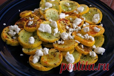 Печеные кабачки с брынзой и розмарином, рецепт с фото