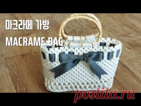 СУМКА с бантом, макраме