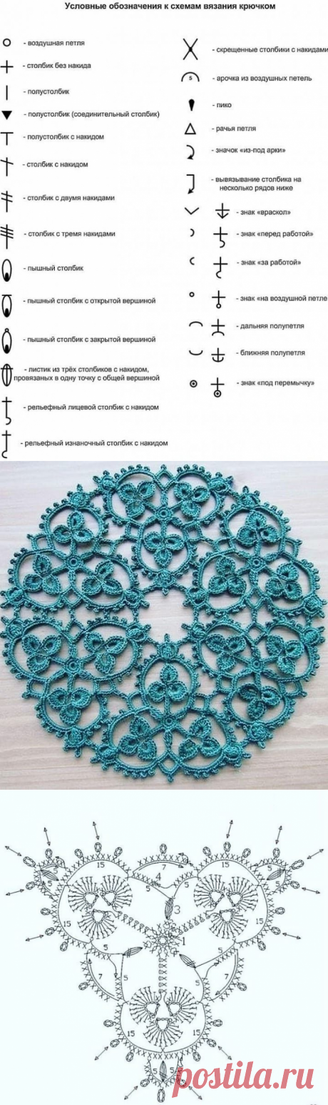 Невероятной красоты салфетка со схемой — Сделай сам, идеи для творчества - DIY Ideas