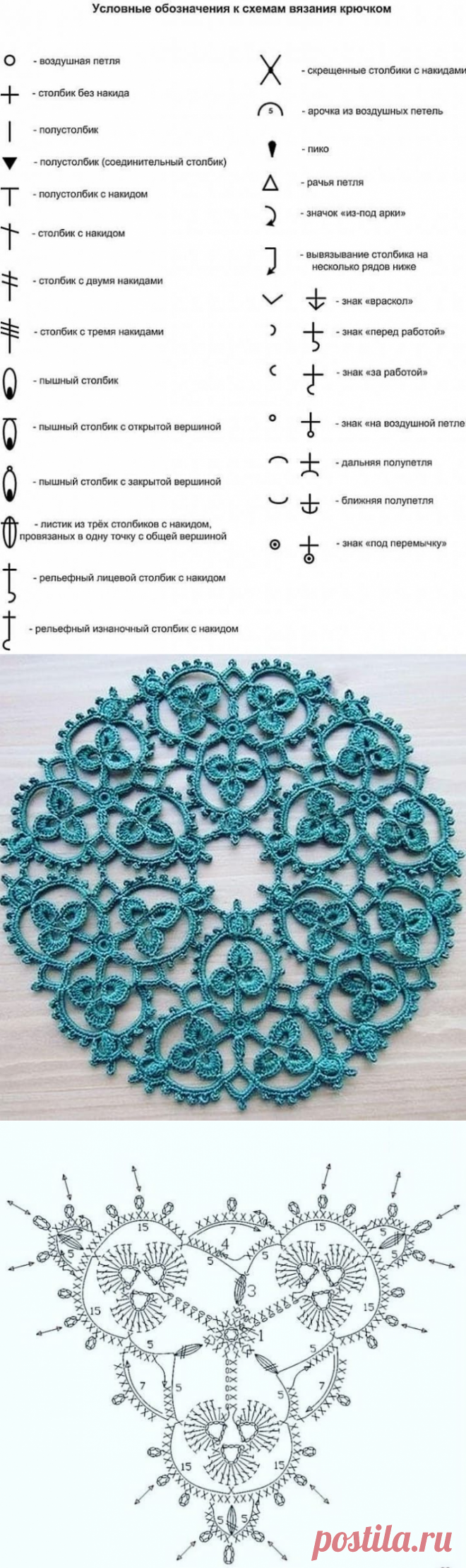 Невероятной красоты салфетка со схемой — Сделай сам, идеи для творчества - DIY Ideas