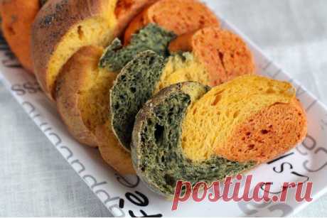 Как приготовить трехцветный хлеб - рецепт, ингридиенты и фотографии
