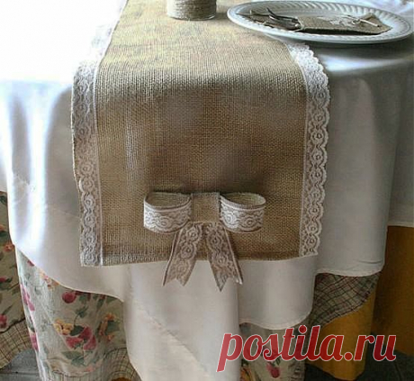 Домашний декор из мешковины.