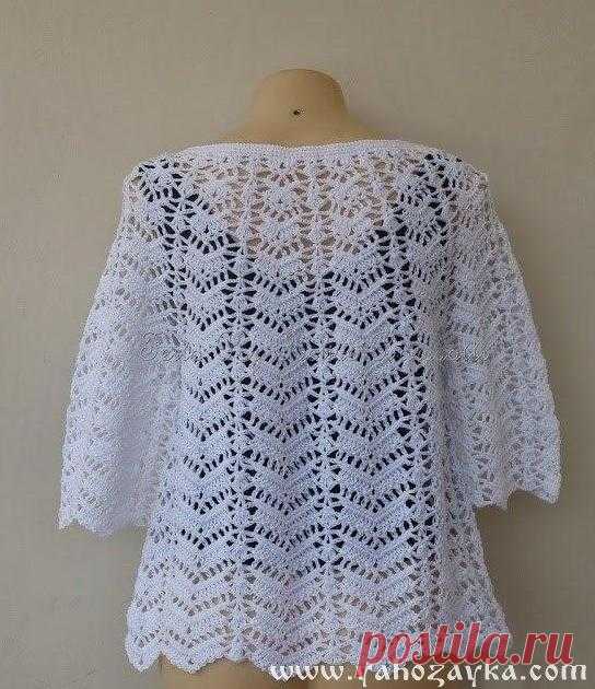 Жакет крючком узором зиг заг. Жакет крючком с круглой кокеткой | Я Хозяйка