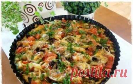 Картофельная запеканка с грибами и овощами