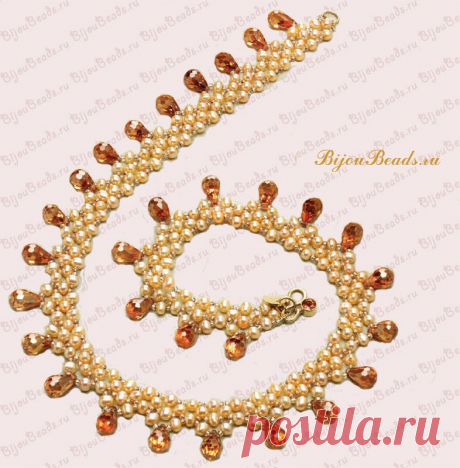 Жемчужное колье - Bijoubeads – мир бисера
