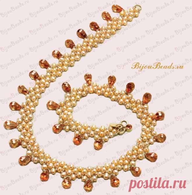 Жемчужное колье - Bijoubeads – мир бисера