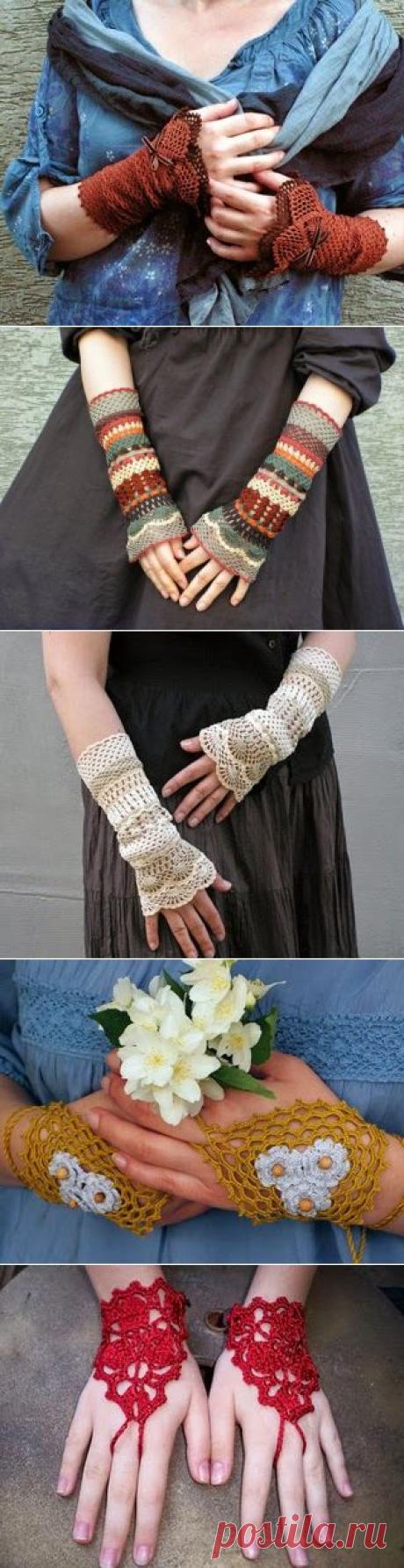 Irish crochet &amp;: Митенки. Идеи из интернета