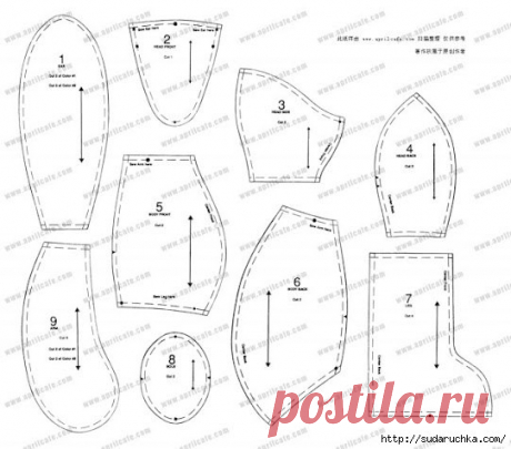 Текстильный заяц. Выкройка мягкой игрушки.