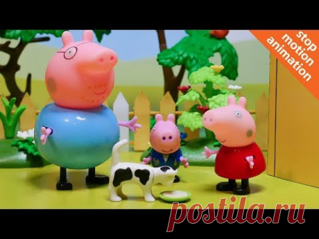 Свинка Пеппа спасает котенка. Мультик из игрушек Свинка Пеппа на русском - YouTube