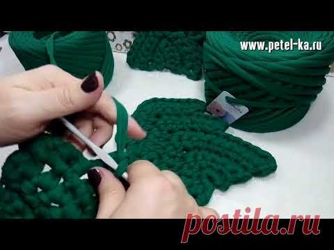 Вяжем елочку из трикотажной пряжи
