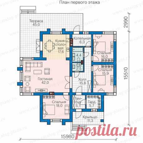 Проект одноэтажного уютного дома для большой семьи и 3D-модель | Проекты Коттеджей | Яндекс Дзен