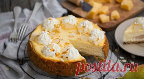 Чизкейк с сыром и томлеными грушами | gastronom.ru | Яндекс Дзен