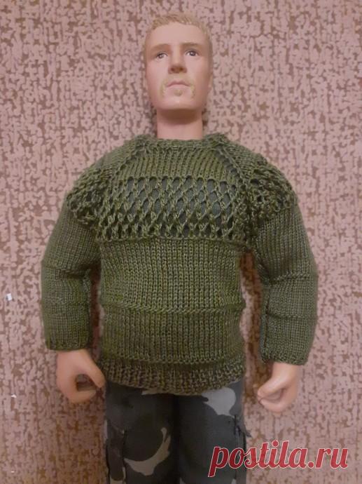 Свитер 3 "болотный" .