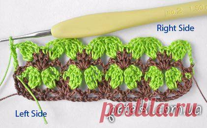 Узор крючком *Незабудки* - мастер-класс